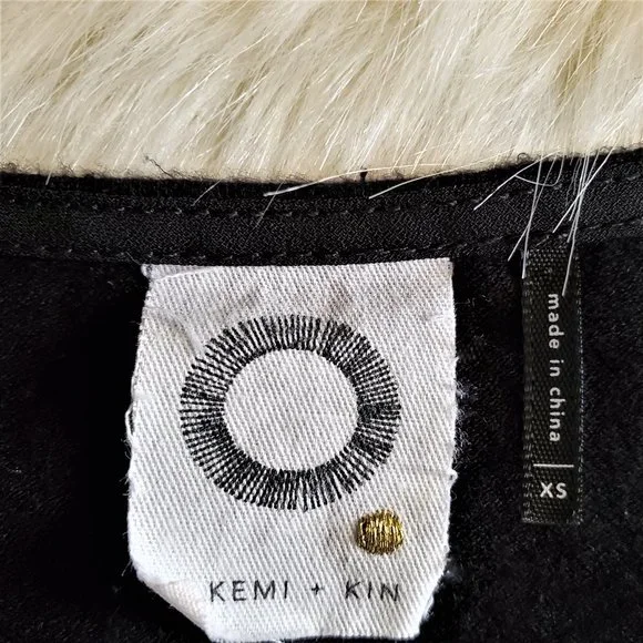 Anthropologie Akemi + Kin Arcana Embroidered Black Top XS - Picture 14 of 16